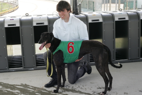 Bees Knees with trainer Nick Howard - he will be hard to beat in race nine
