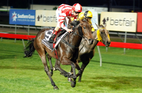 Rick's Lady (Anthony Darmanin) bursts clear to score an impressive win at The TOTE Racing Centre on Wednesday night
