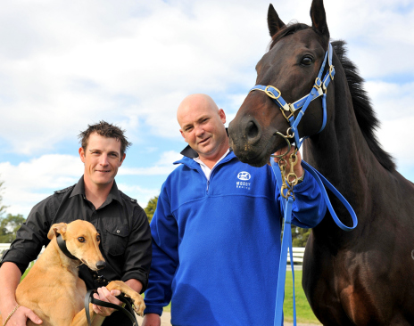 Black Caviar and Peter Moody with Miata and Stuart Moody
