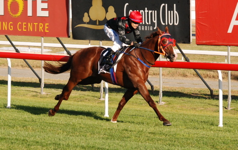 Bel Ombre (Stephen Maskiell) scores an emphatic win in a 3YO maiden over 1200m in Launceston on Wednesday night