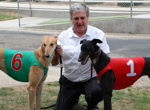 Trainer Peter Phillips with Yep (6) and Decembrist

