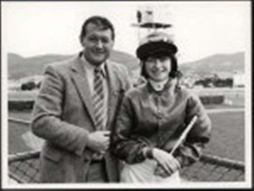 The late Ted Buckingham with daughter Bev at Elwick in Hobart in the early 1980s
