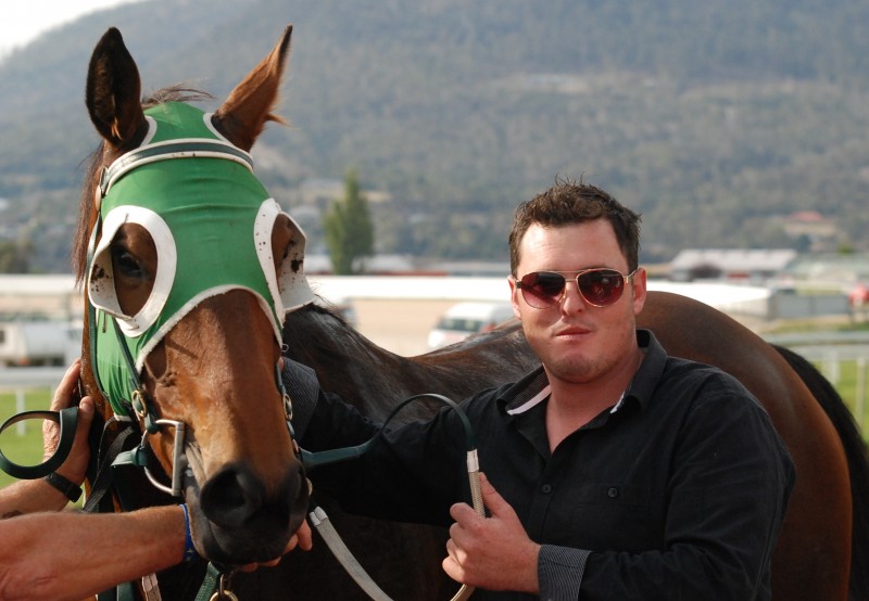 Enshroud with trainer Scott Brunton after the mare's courageous win