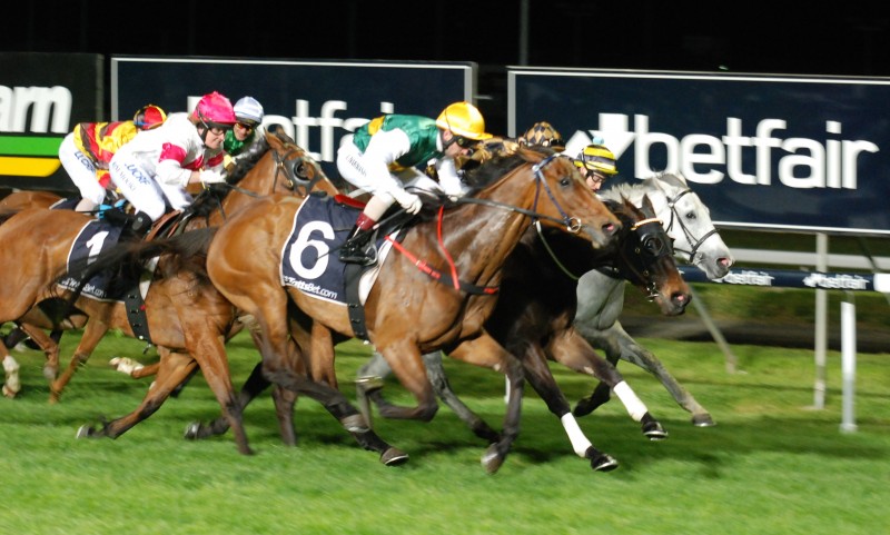 Saturn Shimmy makes a lunge to get up and win a class 2 in Launceston  over 1200m