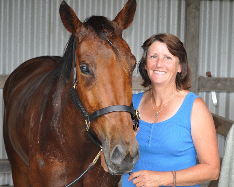 Angel Or Demon with trainer-breeder Shelley Barnes) after the Carrick win