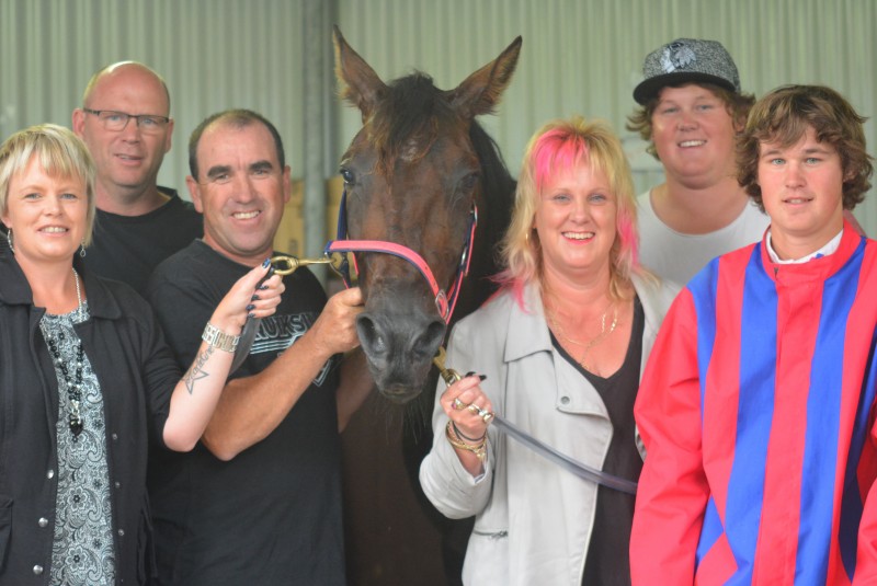 Frankie Falzoni with connections after his Hobart win