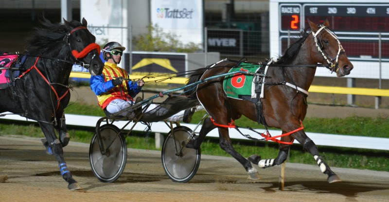 Mark Yole under a hold a lap from home at Tattersall's Park in Hobart last night